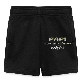 PAPI PAPA GRAND PERE HUMOUR PAPY BLAGUE - Short Bébé - noir - Devant