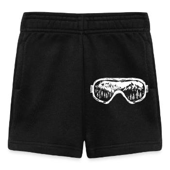Skiing Goggles Mountains Ski Snowboard - Baby Shorts - black - Front