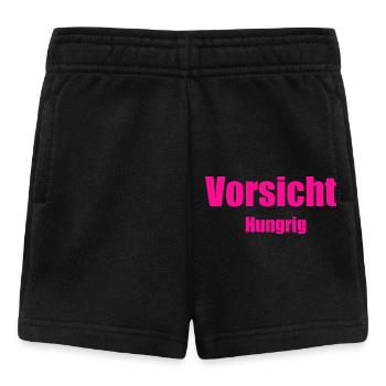 Vorsicht hungrig - Baby Shorts - Schwarz - Vorne