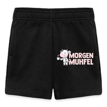 cow farmer farmer morning mill - Baby Shorts - black - Front