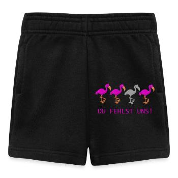 Du fehlst uns süße Flamingos - Baby Shorts - Schwarz - Vorne