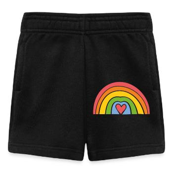 Arc-en-ciel avec cœur - Short Bébé - noir - Devant