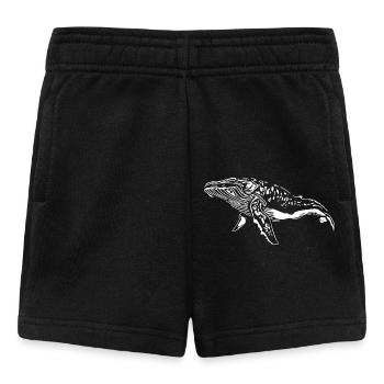 Whale Vintage Sea Creature - protéger contre le plastique - Short Bébé - noir - Devant