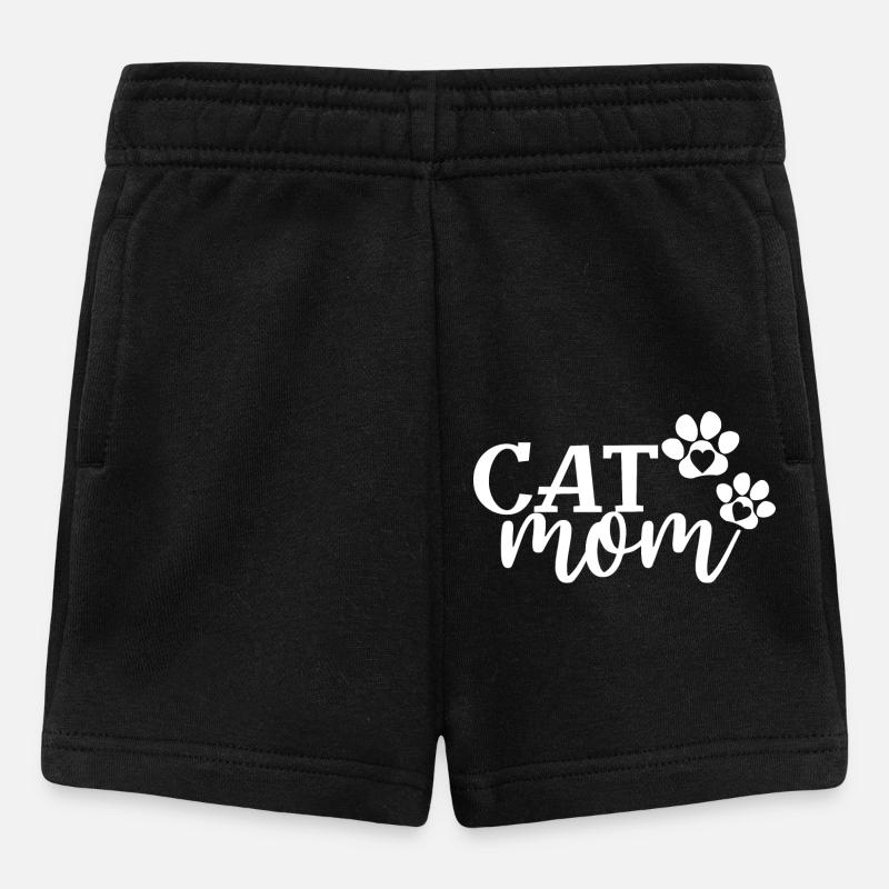 Cat Mom - Cute Paws Cat Lover Maman Propriétaire de chat - Short Bébé - noir