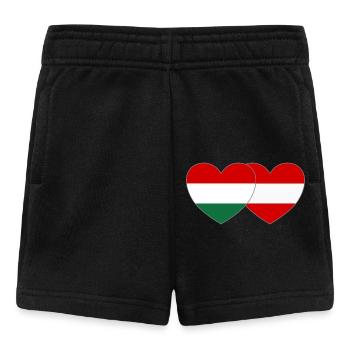 Ungarn Österreich Flagge Herz - Baby Shorts - Schwarz - Vorne