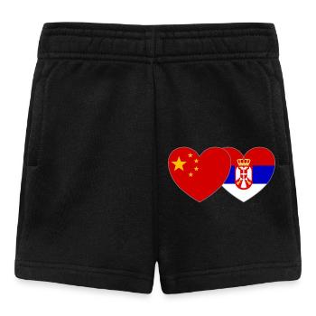 Chine Serbie Drapeau Cœur - Short Bébé - noir - Devant