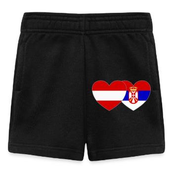 Autriche Serbie Drapeau Cœur - Short Bébé - noir - Devant