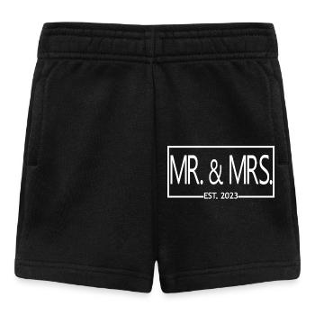 Mr. & Mrs. Est. 2023 - Männer & Frauen Hochzeitsgeschenk - Baby Shorts - Schwarz - Vorne