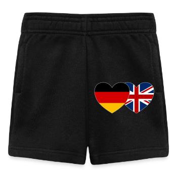 Germany United Kingdom Flag Heart - Baby Shorts - black - Front