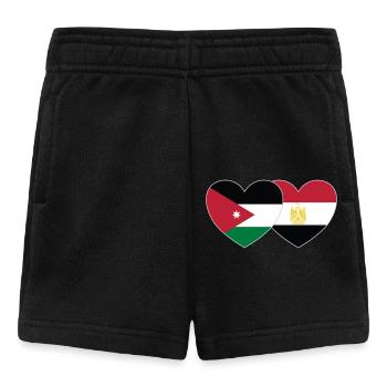 Jordanie Egypte Drapeau Coeur - Short Bébé - noir - Devant