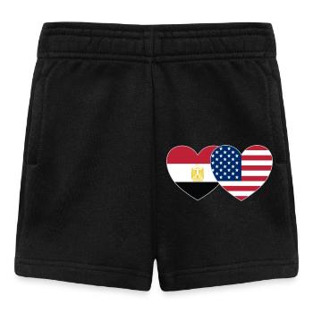 Ägypten USA Flagge Herz - Baby Shorts - Schwarz - Vorne
