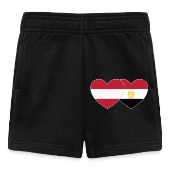 Österreich Ägypten Flagge Herz - Baby Shorts - Schwarz - Vorne