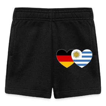 Deutschland Uruguay Flagge Herz - Baby Shorts - Schwarz - Vorne