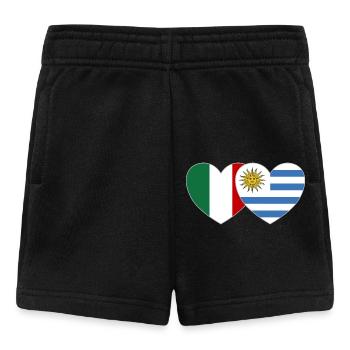Italien Uruguay Flagge Herz - Baby Shorts - Schwarz - Vorne