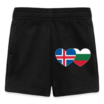 Iceland Bulgaria Flag Heart - Baby Shorts - black - Front
