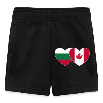Bulgaria Canada Flag Heart - Baby Shorts - black - Front