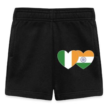 Irland Indien Flagge Herz - Baby Shorts - Schwarz - Vorne