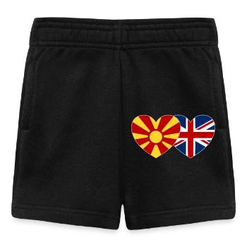 Macedonia England Flag Heart - Baby Shorts - black - Front