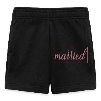 Couple marié assorti Hommes & Femmes Jour de mariage - Short Bébé - noir - Devant