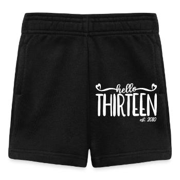 Hello Thirteen Est. 2010 Cute 13th Birthday Gift - Baby Shorts - black - Front