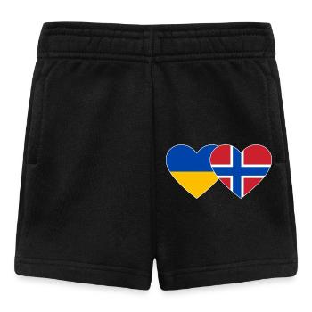 Ukraine Norvège Drapeau Coeur - Short Bébé - noir - Devant