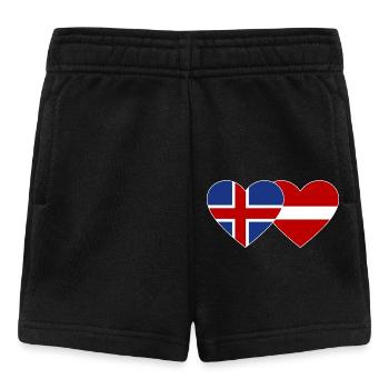 Iceland Latvia Flag Heart - Baby Shorts - black - Front