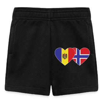 Moldawien Norwegen Flagge Herz - Baby Shorts - Schwarz - Vorne
