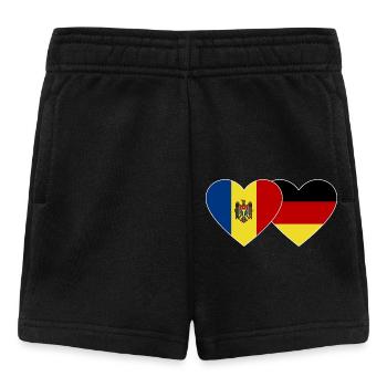 Moldawien Deutschland Flagge Herz - Baby Shorts - Schwarz - Vorne