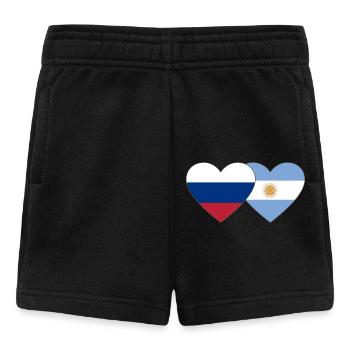 Russland Argentinien Flagge Herz - Baby Shorts - Schwarz - Vorne