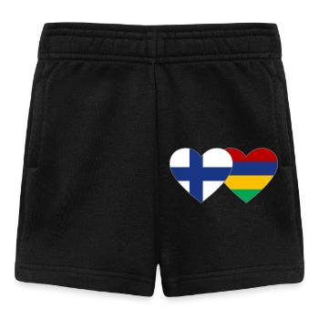 Finland Mauritius Flag Heart - Baby Shorts - black - Front