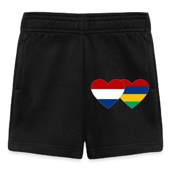 Holland Mauritius Flag Heart - Baby Shorts - black - Front