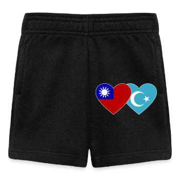 Cœur du drapeau ouïghour de Taïwan - Short Bébé - noir - Devant