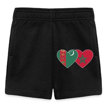 Cœur du drapeau ouïghour du Turkménistan - Short Bébé - noir - Devant