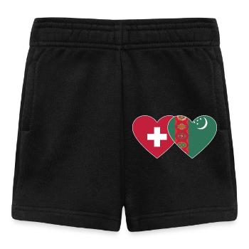 Suisse Turkménistan Flag Heart - Short Bébé - noir - Devant