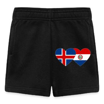 Iceland Paraguay Heart Flag - Baby Shorts - black - Front