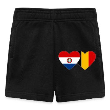 Paraguay Belgium Heart Flag - Baby Shorts - black - Front