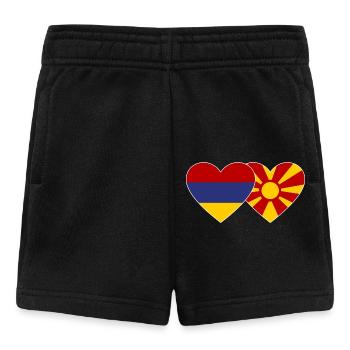 Arménie Macédoine Drapeau Coeur - Short Bébé - noir - Devant