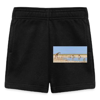 Landschaft am Fluss Cubango mit Giraffe - Baby Shorts - Schwarz - Vorne