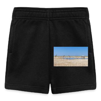 Landschaft am Fluss Cubango mit Giraffe - Baby Shorts - Schwarz - Vorne