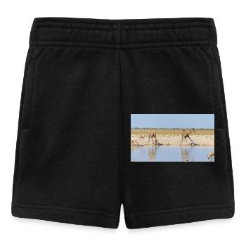Landschaft am Fluss Cubango mit Giraffe - Baby Shorts - Schwarz - Vorne