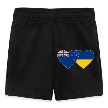 Nouvelle-Zélande Ukraine Drapeau Coeur - Short Bébé - noir - Devant