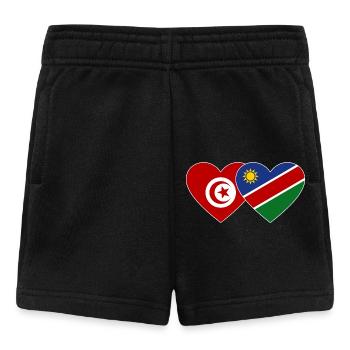 Tunisie Namibie Flag Coeur - Short Bébé - noir - Devant