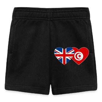 Great Britain Tunisia Flag Heart - Baby Shorts - black - Front