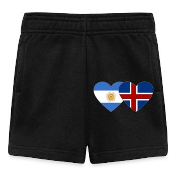 Argentine Islande Drapeau Coeur - Short Bébé - noir - Devant
