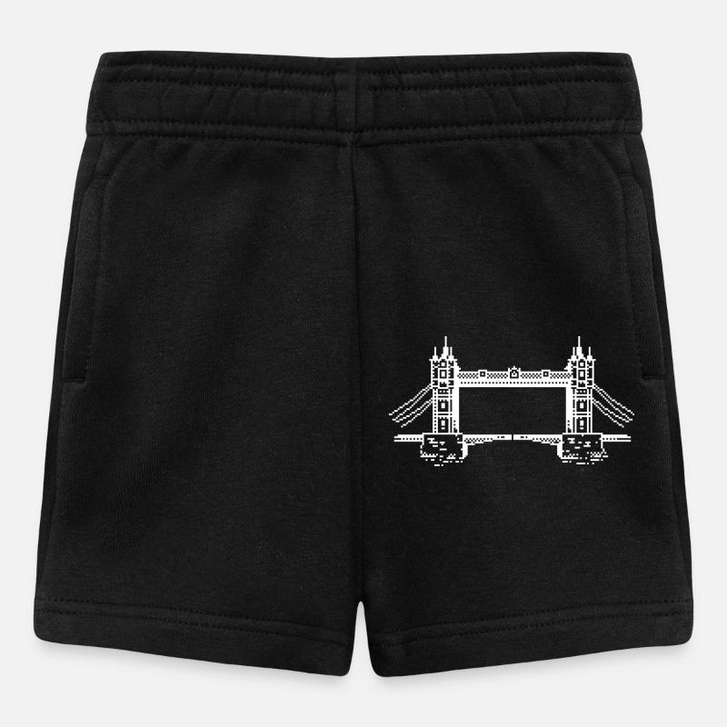 1Bit Pixel Tower Bridge - Baby Shorts - black