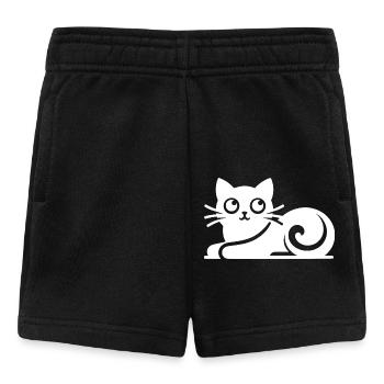 Abstract Cat Drawing - Baby Shorts - black - Front