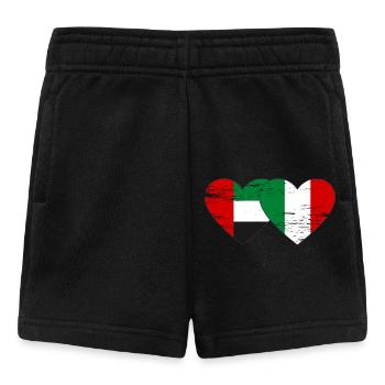 United Arab Emirates Italy Flag Heart - Baby Shorts - black - Front