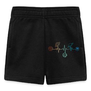 Battement de coeur rétro planètes - Short Bébé - noir - Devant