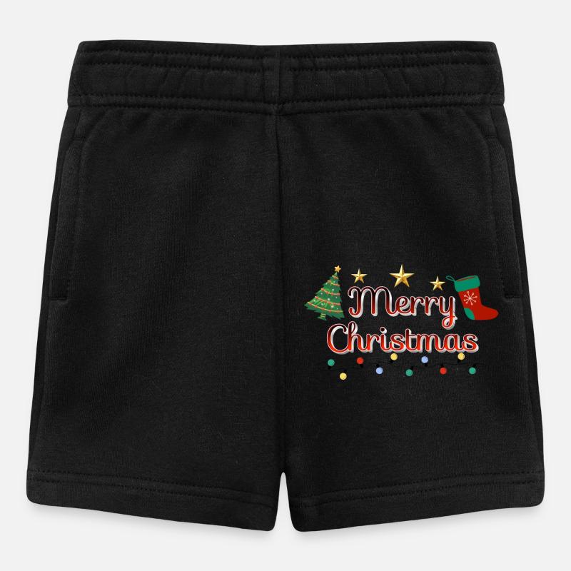 Merry Christmas tree - Baby Shorts - black
