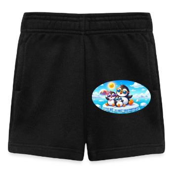 Lustige Pinguine - Baby Shorts - Schwarz - Vorne